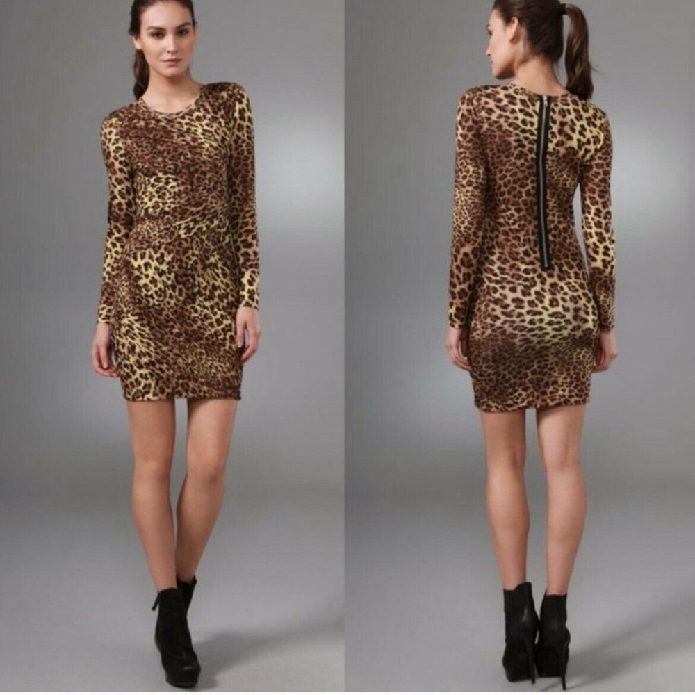 Tara Cheetah Dress by Torn Ronny Kobo Bodycon Sheath